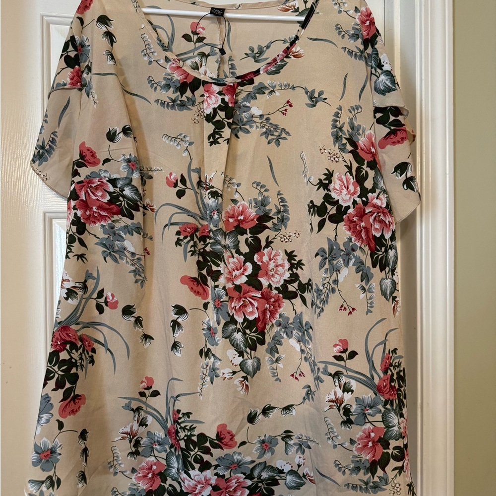 Floral Beige Women's Top